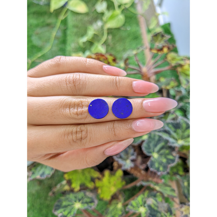 6.06 Ct.Tw. Cabochon Lapis Pair from Afghanistan