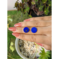 7.01 Ct.Tw.Total Carat Weight Cabochon Lapis Pair from Afghanistan Life Style