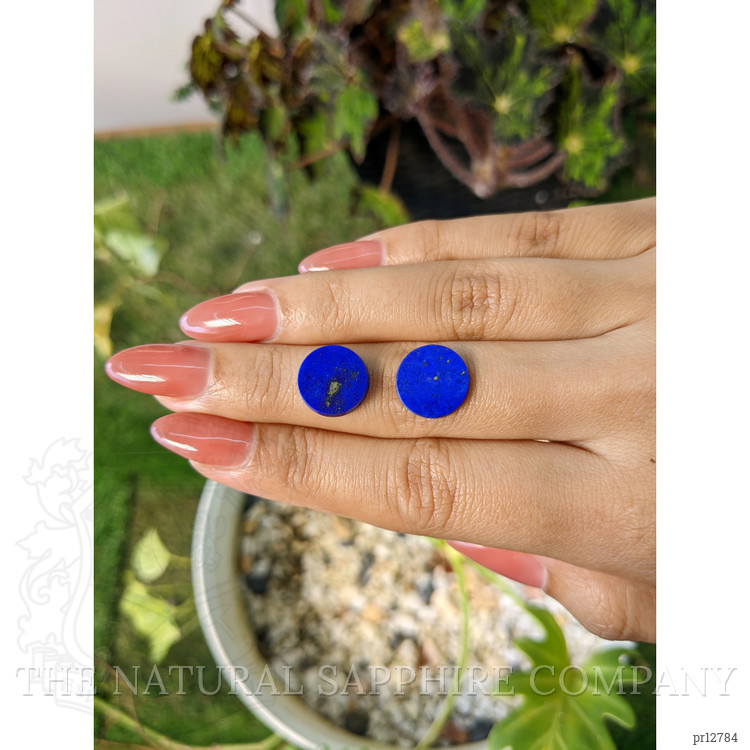 7.01 Ct.Tw. Cabochon Lapis Pair from Afghanistan