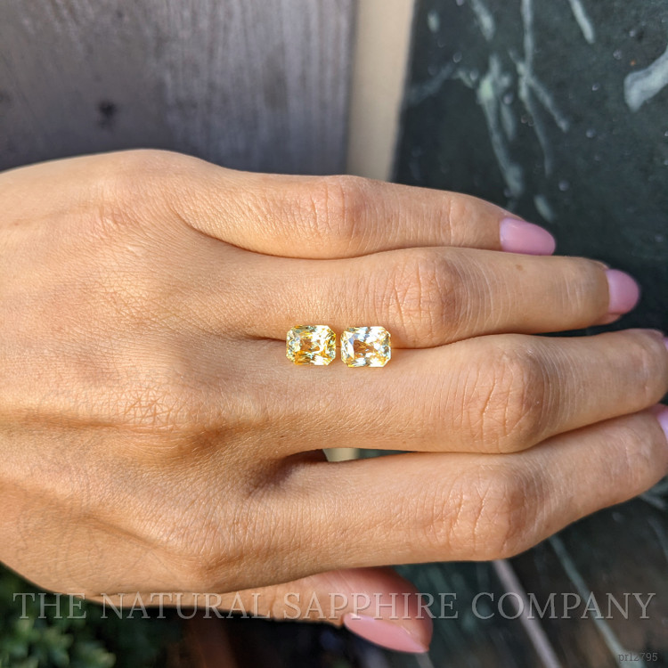 4.13 Ct.Tw. Yellow Sapphire Pair from Ceylon (Sri Lanka)