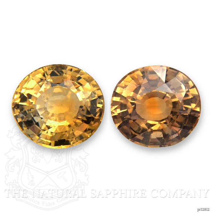 2.08 Ct.Tw. Yellowish Brown Sapphire Pair from Montana