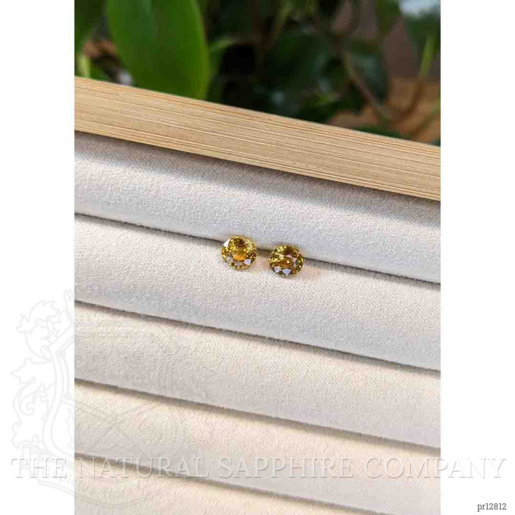 2.08 Ct.Tw. Yellowish Brown Sapphire Pair from Montana