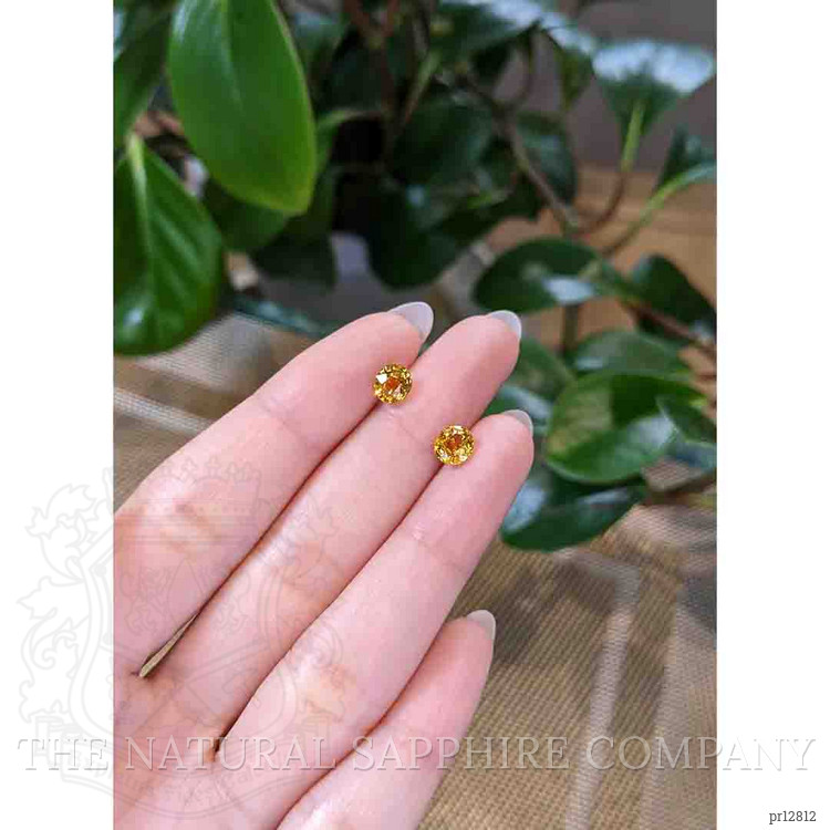 2.08 Ct.Tw. Yellowish Brown Sapphire Pair from Montana