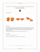 1.21 Ct.Tw.Total Carat Weight Orange Sapphire Pair from Montana Appraisal