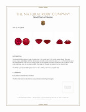 2.33 Ct.Tw.Total Carat Weight Ruby Pair from Burma (Myanmar) Appraisal