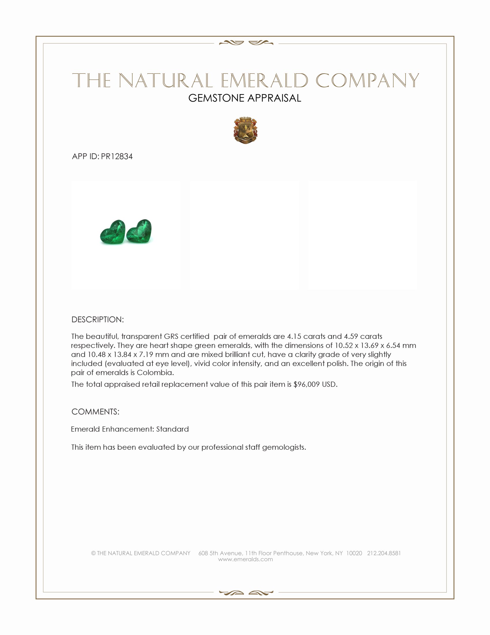 8.74 Ct.Tw. Emerald Pair from Colombia