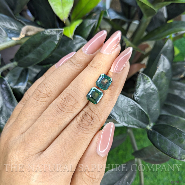 7.16 Ct.Tw. Bluish Green Sapphire Pair from Madagascar