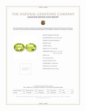 1.58 Ct.Tw.Total Carat Weight Yellowish Green Peridot Pair from Burma (Myanmar) Scan Report