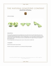 4.48 Ct.Tw.Total Carat Weight Yellowish Green Peridot Pair from Burma (Myanmar) Appraisal