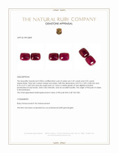 6.60&nbsp;Ct.Tw.Total Carat Weight Cabochon Ruby Pair from Mozambique Appraisal