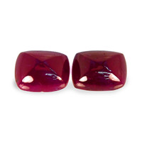 6.60 Ct.Tw.Total Carat Weight Cabochon Ruby Pair from Mozambique Video
