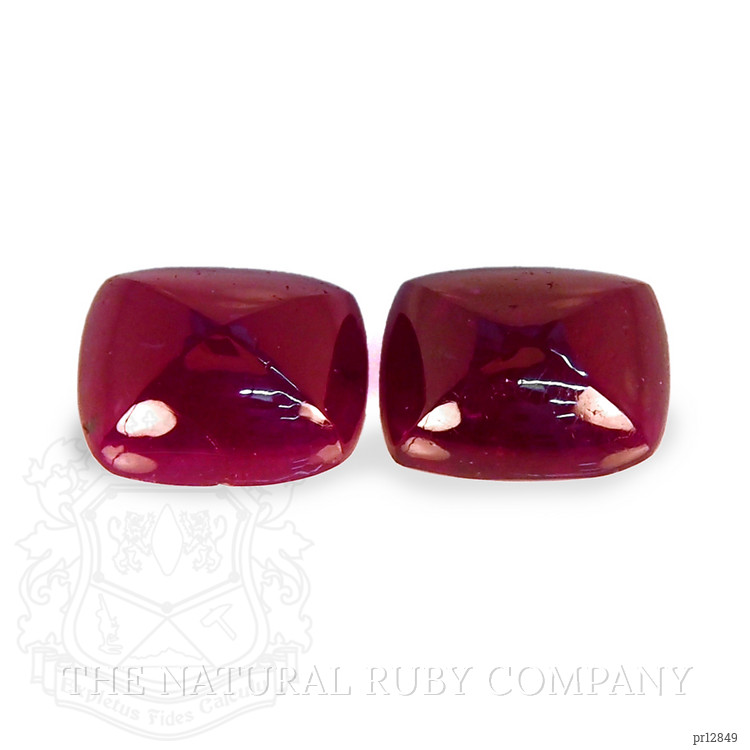 6.60 Ct.Tw. Cabochon Ruby Pair from Mozambique