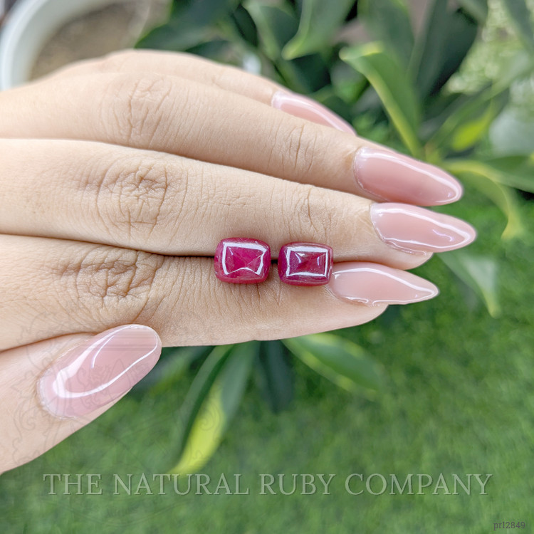 6.60 Ct.Tw. Cabochon Ruby Pair from Mozambique