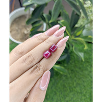 6.60&nbsp;Ct.Tw.Total Carat Weight Cabochon Ruby Pair from Mozambique Life Style