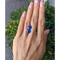 6.09&nbsp;Ct.Tw.Total Carat Weight Blue Sapphire Pair from Ceylon (Sri Lanka) Life Style