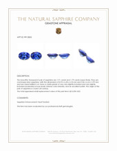 3.70 Ct.Tw.Total Carat Weight Blue Sapphire Pair from Ceylon (Sri Lanka) Appraisal