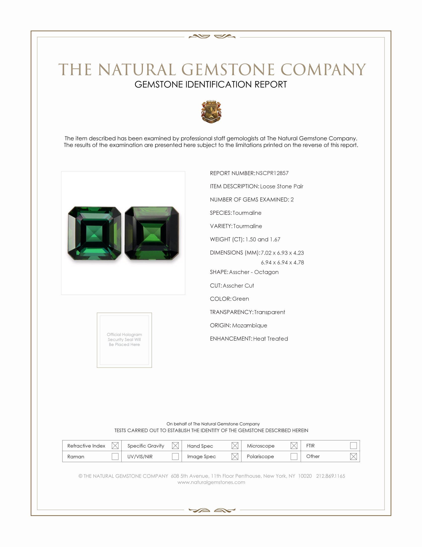 3.17 Ct.Tw. Green Tourmaline Pair from Mozambique