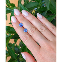 3.24&nbsp;Ct.Tw.Total Carat Weight Blue Sapphire Pair from Ceylon (Sri Lanka) Life Style