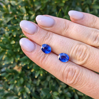 4.11&nbsp;Ct.Tw.Total Carat Weight Blue Sapphire Pair from Ceylon (Sri Lanka) Life Style