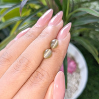 3.47&nbsp;Ct.Tw.Total Carat Weight Cabochon Chrysoberyl Pair from Ceylon (Sri Lanka) Life Style