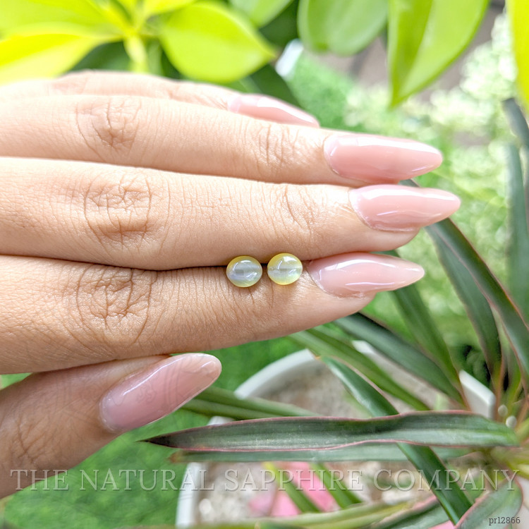 2.40 Ct.Tw. Cabochon Chrysoberyl Pair from Ceylon (Sri Lanka)