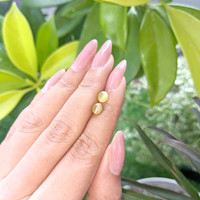 2.40&nbsp;Ct.Tw.Total Carat Weight Cabochon Chrysoberyl Pair from Ceylon (Sri Lanka) Life Style