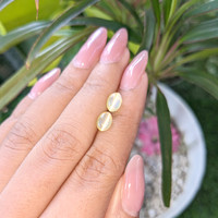 3.48&nbsp;Ct.Tw.Total Carat Weight Cabochon Chrysoberyl Pair from Ceylon (Sri Lanka) Life Style