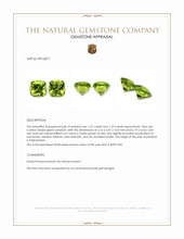 2.56&nbsp;Ct.Tw.Total Carat Weight Peridot Pair from Afghanistan Appraisal