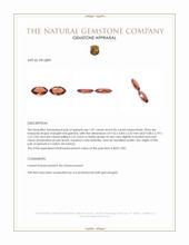 2.03 Ct.Tw.Total Carat Weight Orangish Red Garnet Pair from Ceylon (Sri Lanka) Appraisal