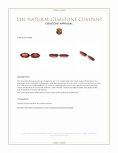 2.43 Ct.Tw.Total Carat Weight Garnet Pair from Ceylon (Sri Lanka) Appraisal