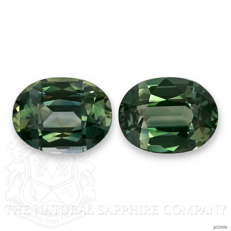 3.34 Ct.Tw. Bluish Green Sapphire Pair from Ceylon (Sri Lanka)