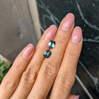 3.34&nbsp;Ct.Tw.Total Carat Weight Bluish Green Sapphire Pair from Ceylon (Sri Lanka) Life Style