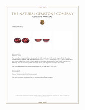 1.77 Ct.Tw.Total Carat Weight Red Garnet Pair from Ceylon (Sri Lanka) Appraisal