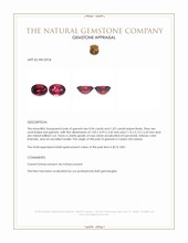 1.96 Ct.Tw.Total Carat Weight Red Garnet Pair from Ceylon (Sri Lanka) Appraisal
