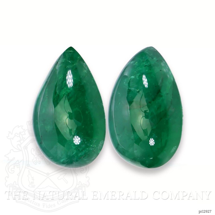 45.70 Ct.Tw. Cabochon Emerald Pair from Zambia