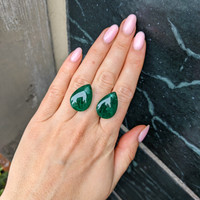 45.70&nbsp;Ct.Tw.Total Carat Weight Cabochon Emerald Pair from Zambia Life Style