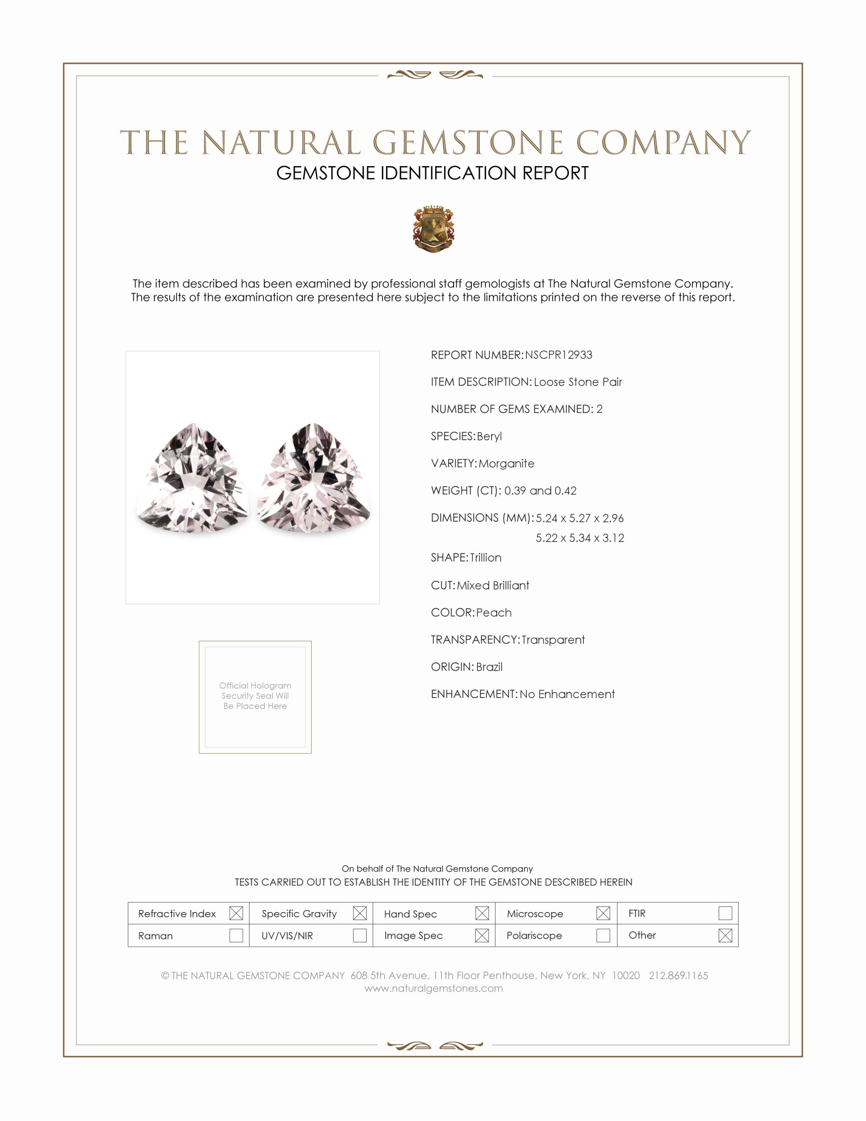 0.81 Ct.Tw. Peach Morganite Pair from Brazil