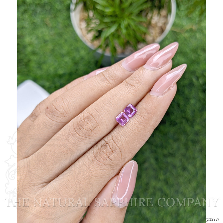 1.20 Ct.Tw. Pinkish Purple Sapphire Pair from Africa