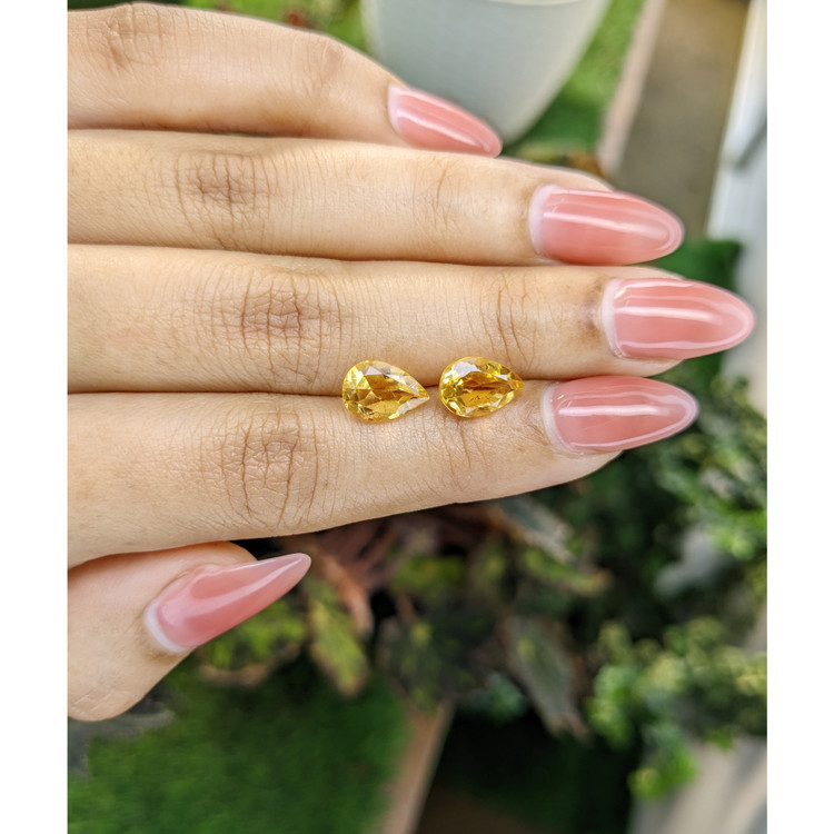 3.62 Ct.Tw. Orangish Yellow Citrine Pair from Brazil