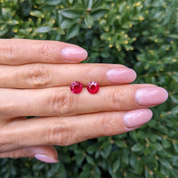 2.71 Ct.Tw.Total Carat Weight Ruby Pair from Mozambique Life Style