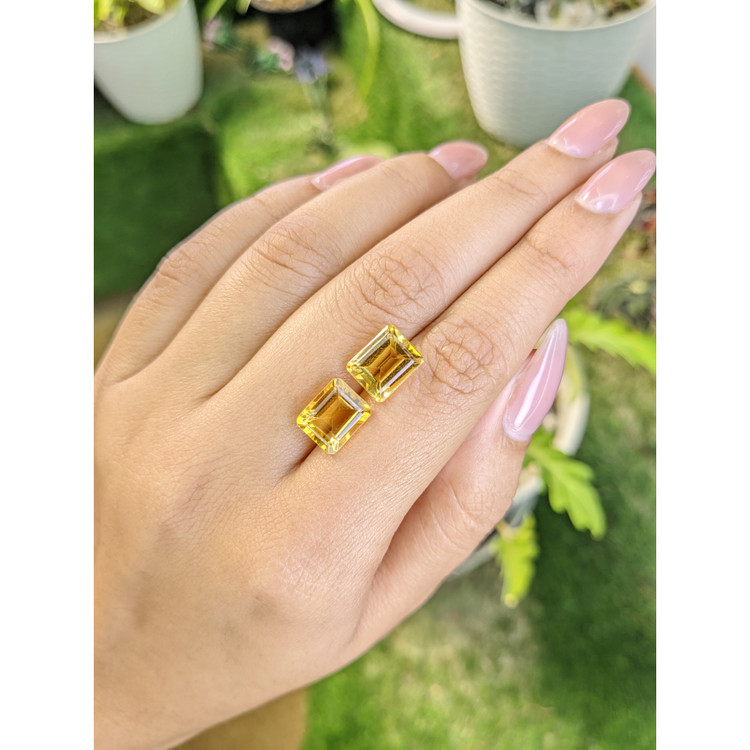 7.40 Ct.Tw. Citrine Pair from Brazil