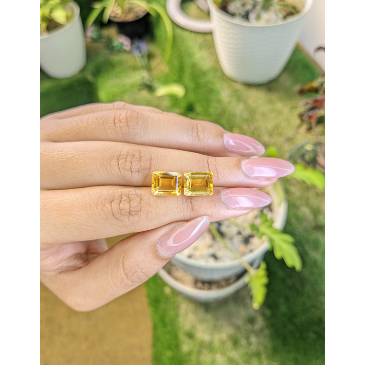 7.40 Ct.Tw. Citrine Pair from Brazil