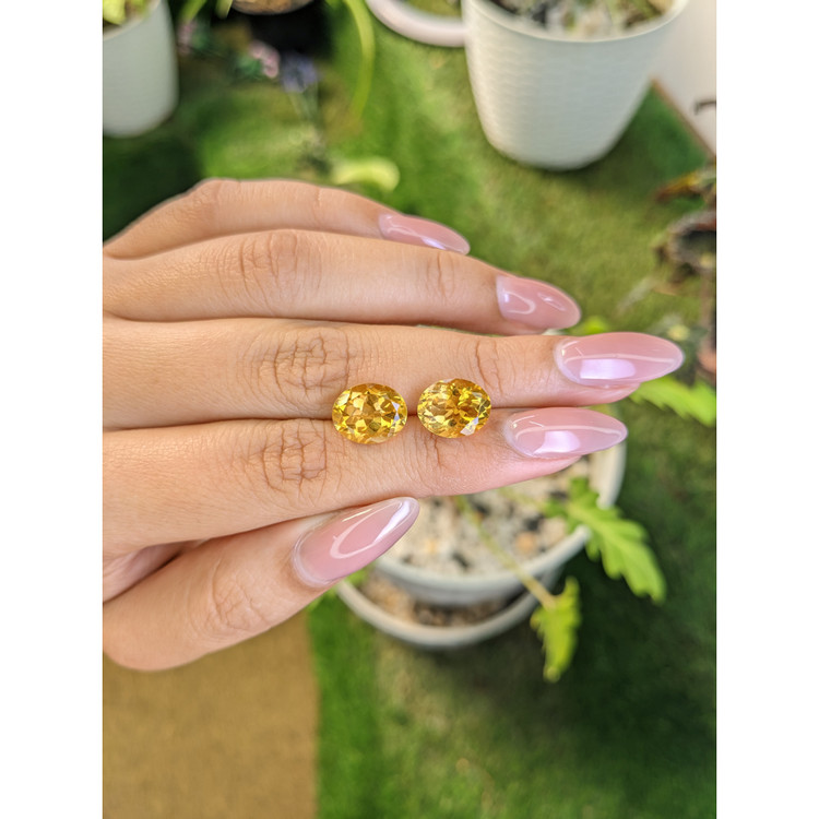 6.95 Ct.Tw. Citrine Pair from Brazil