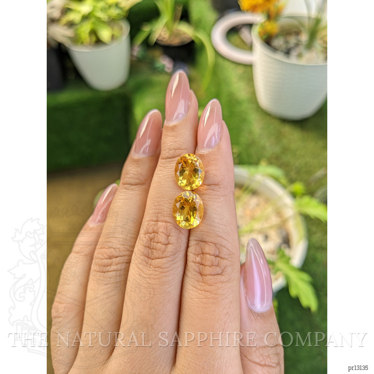 6.89 Ct.Tw. Yellow Citrine Pair from Brazil
