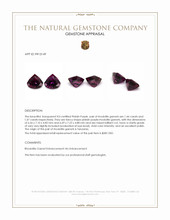 2.91 Ct.Tw.Total Carat Weight Pinkish Purple Rhodolite Garnet Pair from Tanzania Appraisal