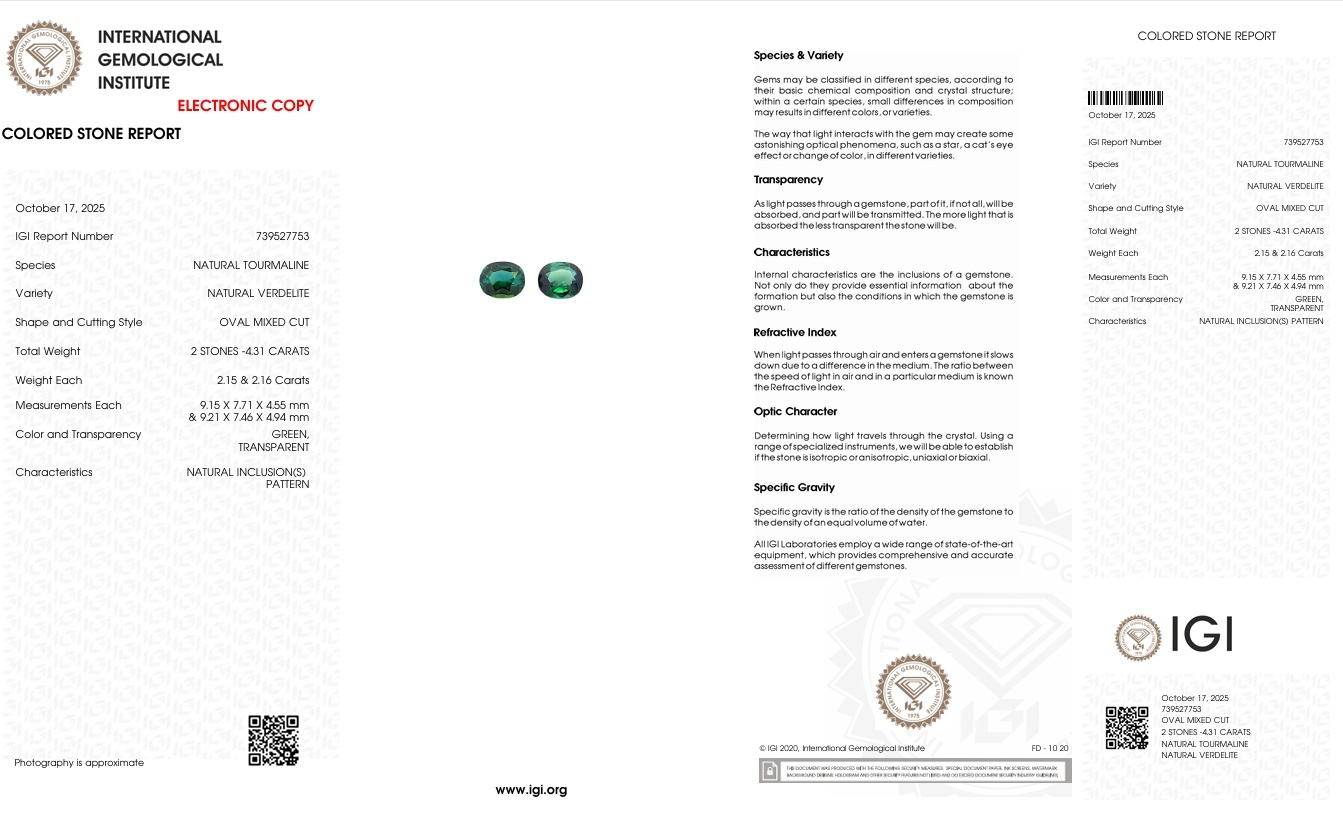 4.31 Ct.Tw. Tourmaline Pair from Mozambique