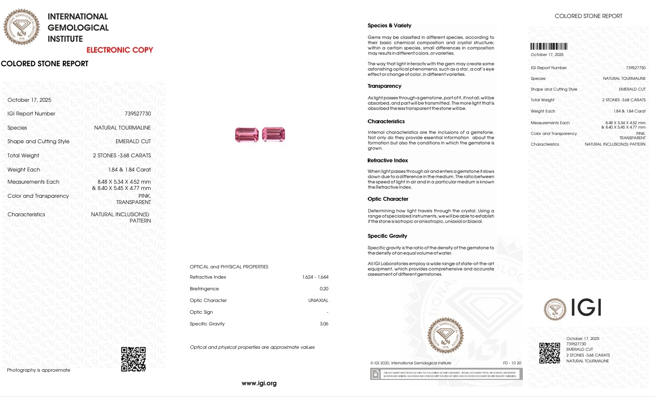 3.68 Ct.Tw. Tourmaline Pair from Mozambique