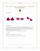 2.92 Ct.Tw.Total Carat Weight Purplish Red Rubellite Tourmaline Pair from Brazil Appraisal