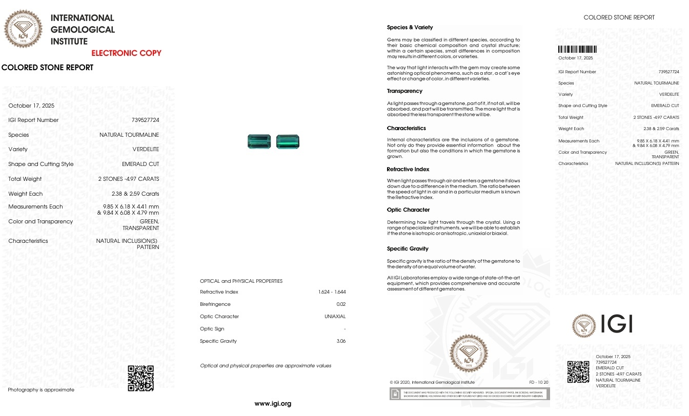 4.97 Ct.Tw. Tourmaline Pair from Mozambique
