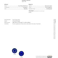 3.10 Ct.Tw.Total Carat Weight Blue Sapphire Pair from Ceylon (Sri Lanka) Scan Report